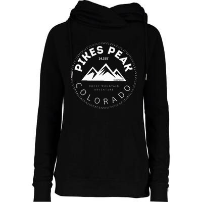 Pikes Peak Colorado Rocky Mountain Womens Funnel Neck Pullover Hood