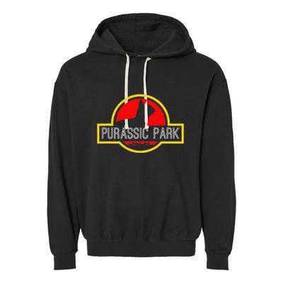 Purassic Park Cat Funny For Dinosaur Lovers Garment-Dyed Fleece Hoodie