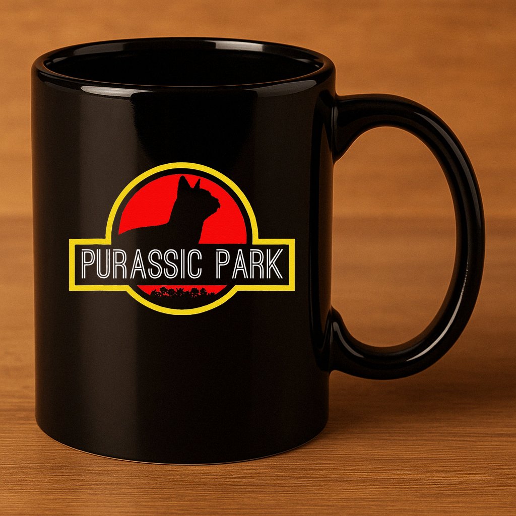 Purassic Park Cat Funny For Dinosaur Lovers 11oz C Handle Ceramic Mug