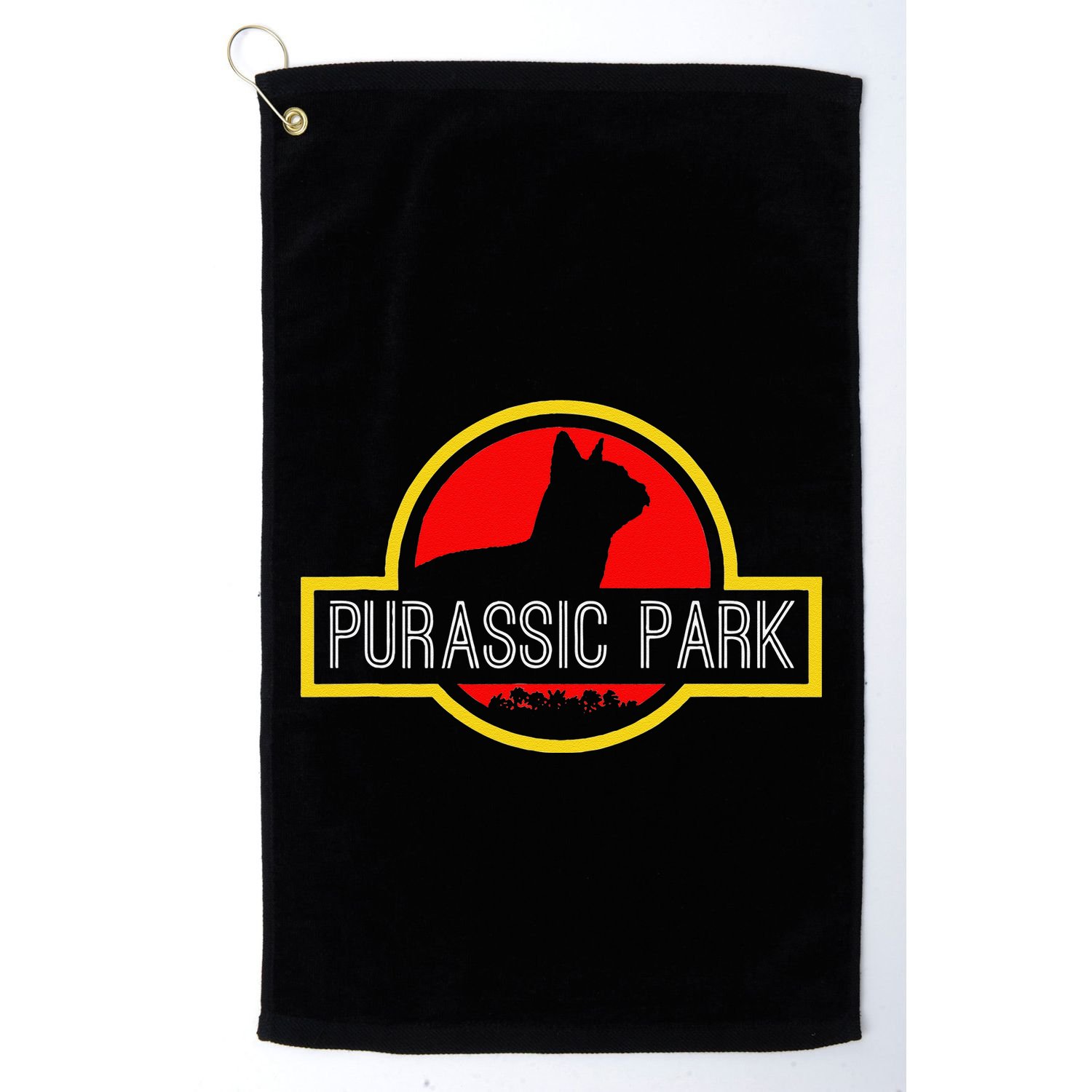 Purassic Park Cat Funny For Dinosaur Lovers Golf Towel