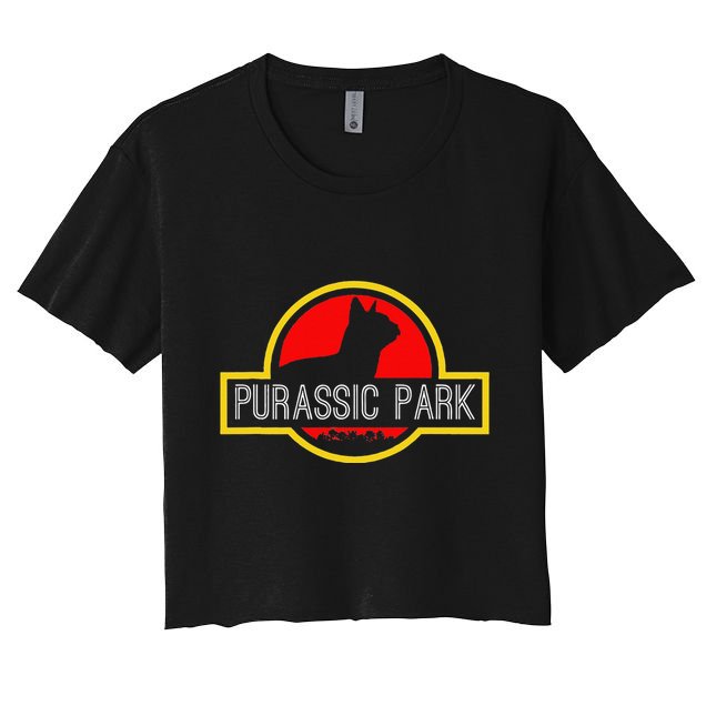 Purassic Park Cat Funny For Dinosaur Lovers Crop Top