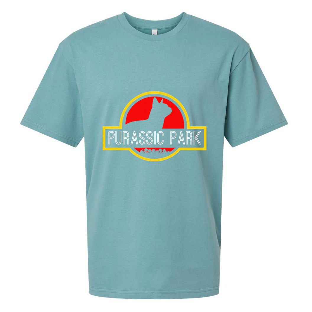 Purassic Park Cat Funny For Dinosaur Lovers Sueded Cloud Jersey T-Shirt