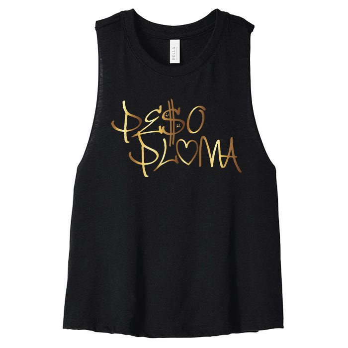 Pe$o Pluma corridos tumbados México belicos PPGold Women's Racerback Cropped Tank