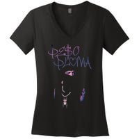 Pe$o Pluma Corridos Tumbados Mexico BelicosPP Génesis Women's V-Neck T-Shirt