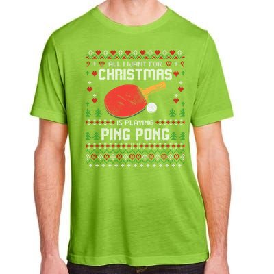 Ping Pong Christmas Table Tennis Player Ugly Xmas Gift Adult ChromaSoft Performance T-Shirt