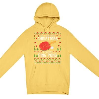 Ping Pong Christmas Table Tennis Player Ugly Xmas Gift Premium Pullover Hoodie