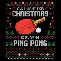 Ping Pong Christmas Table Tennis Player Ugly Xmas Gift Sustainable Bucket Hat