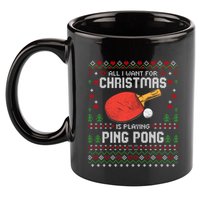 Ping Pong Christmas Table Tennis Player Ugly Xmas Gift 11oz C Handle Ceramic Mug