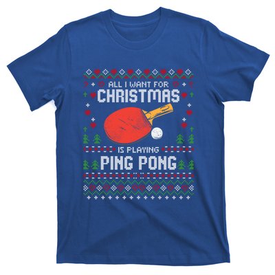 Ping Pong Christmas Table Tennis Player Ugly Xmas Gift T-Shirt