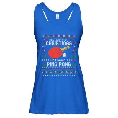 Ping Pong Christmas Table Tennis Player Ugly Xmas Gift Ladies Essential Flowy Tank