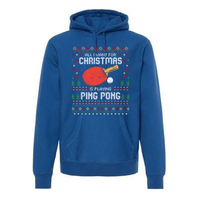 Ping Pong Christmas Table Tennis Player Ugly Xmas Gift Premium Hoodie