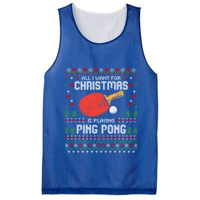 Ping Pong Christmas Table Tennis Player Ugly Xmas Gift Mesh Reversible Basketball Jersey Tank