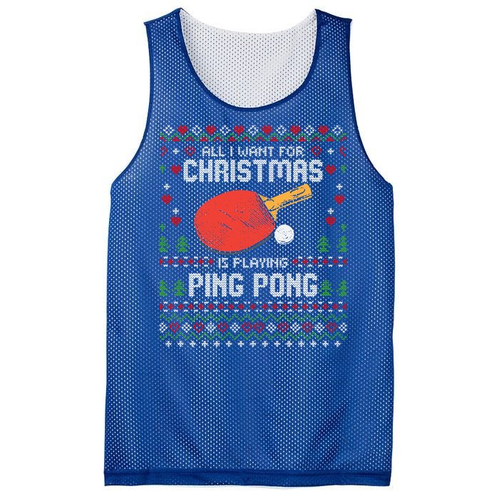 Ping Pong Christmas Table Tennis Player Ugly Xmas Gift Mesh Reversible Basketball Jersey Tank