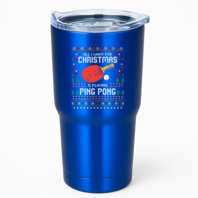 Ping Pong Christmas Table Tennis Player Ugly Xmas Gift Tumbler
