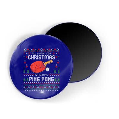 Ping Pong Christmas Table Tennis Player Ugly Xmas Gift Magnet