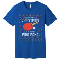 Ping Pong Christmas Table Tennis Player Ugly Xmas Gift Premium T-Shirt