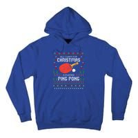 Ping Pong Christmas Table Tennis Player Ugly Xmas Gift Tall Hoodie