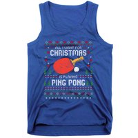 Ping Pong Christmas Table Tennis Player Ugly Xmas Gift Tank Top