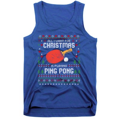 Ping Pong Christmas Table Tennis Player Ugly Xmas Gift Tank Top