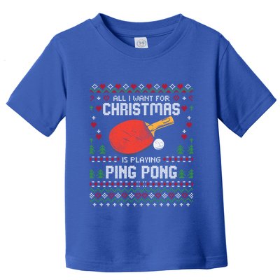 Ping Pong Christmas Table Tennis Player Ugly Xmas Gift Toddler T-Shirt