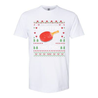 Ping Pong Christmas Table Tennis Player Ugly Xmas Gift Softstyle CVC T-Shirt