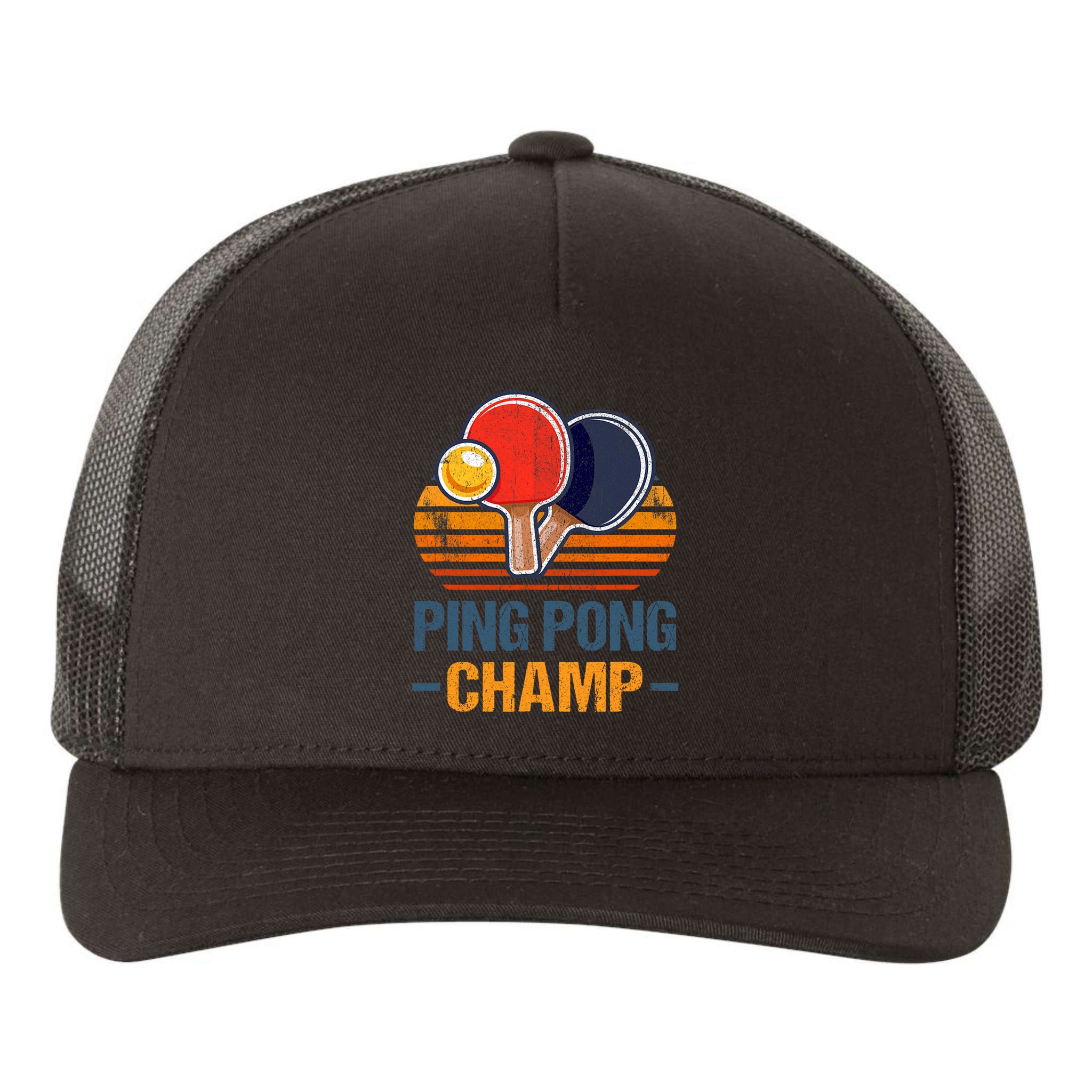 Ping Pong Champ Table Tennis Player Athlete Coach Champion Yupoong Adult 5-Panel Trucker Hat