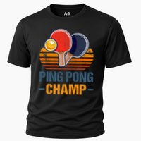 Ping Pong Champ Table Tennis Player Athlete Coach Champion Cooling Performance Crew T-Shirt