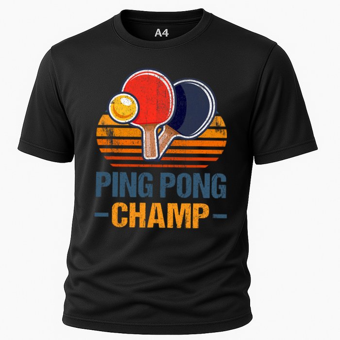 Ping Pong Champ Table Tennis Player Athlete Coach Champion Cooling Performance Crew T-Shirt