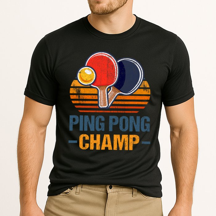 Ping Pong Champ Table Tennis Player Athlete Coach Champion Cooling Performance Crew T-Shirt
