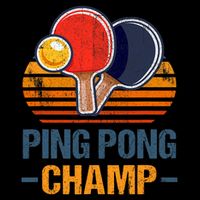 Ping Pong Champ Table Tennis Player Athlete Coach Champion Cooling Performance Crew T-Shirt