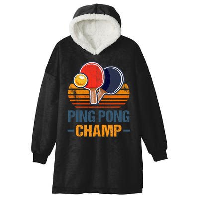 Ping Pong Champ Table Tennis Player Athlete Coach Champion Hooded Wearable Blanket