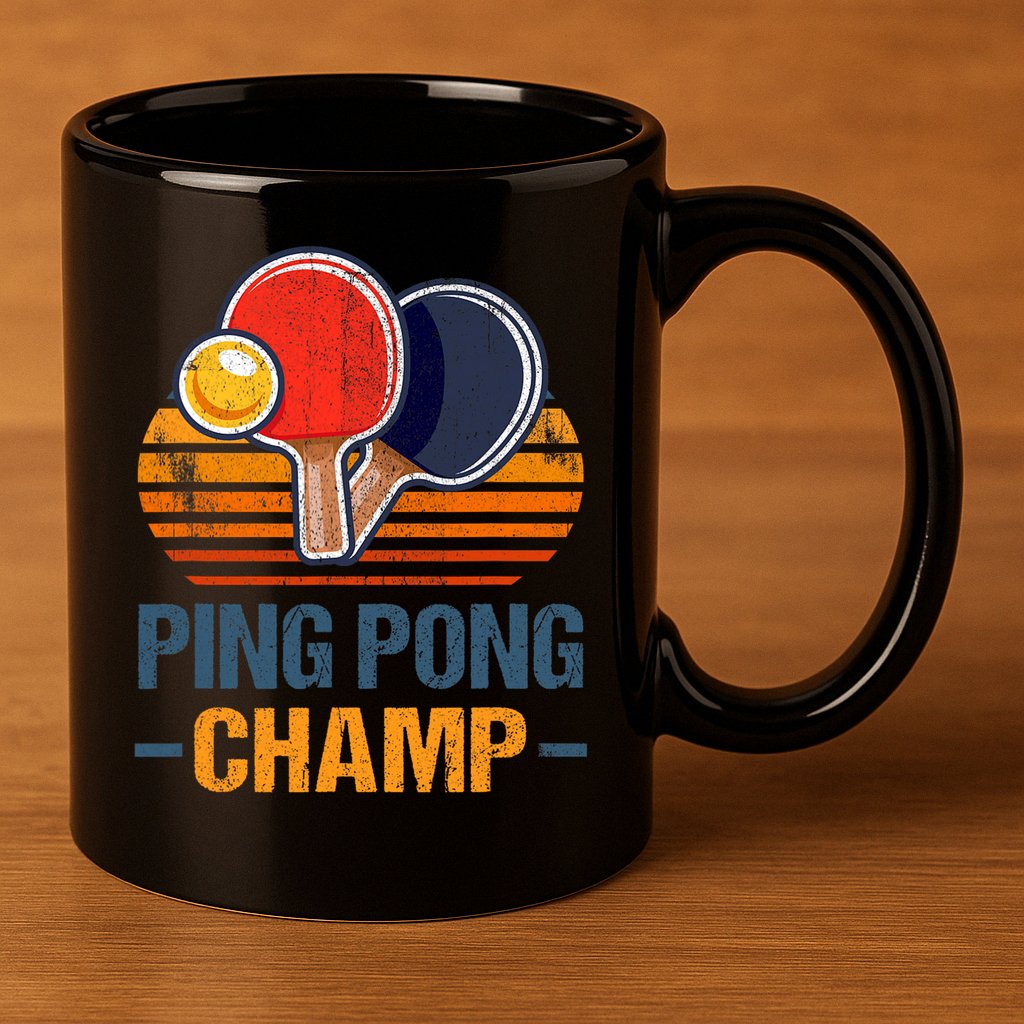 Ping Pong Champ Table Tennis Player Athlete Coach Champion 11oz C Handle Ceramic Mug