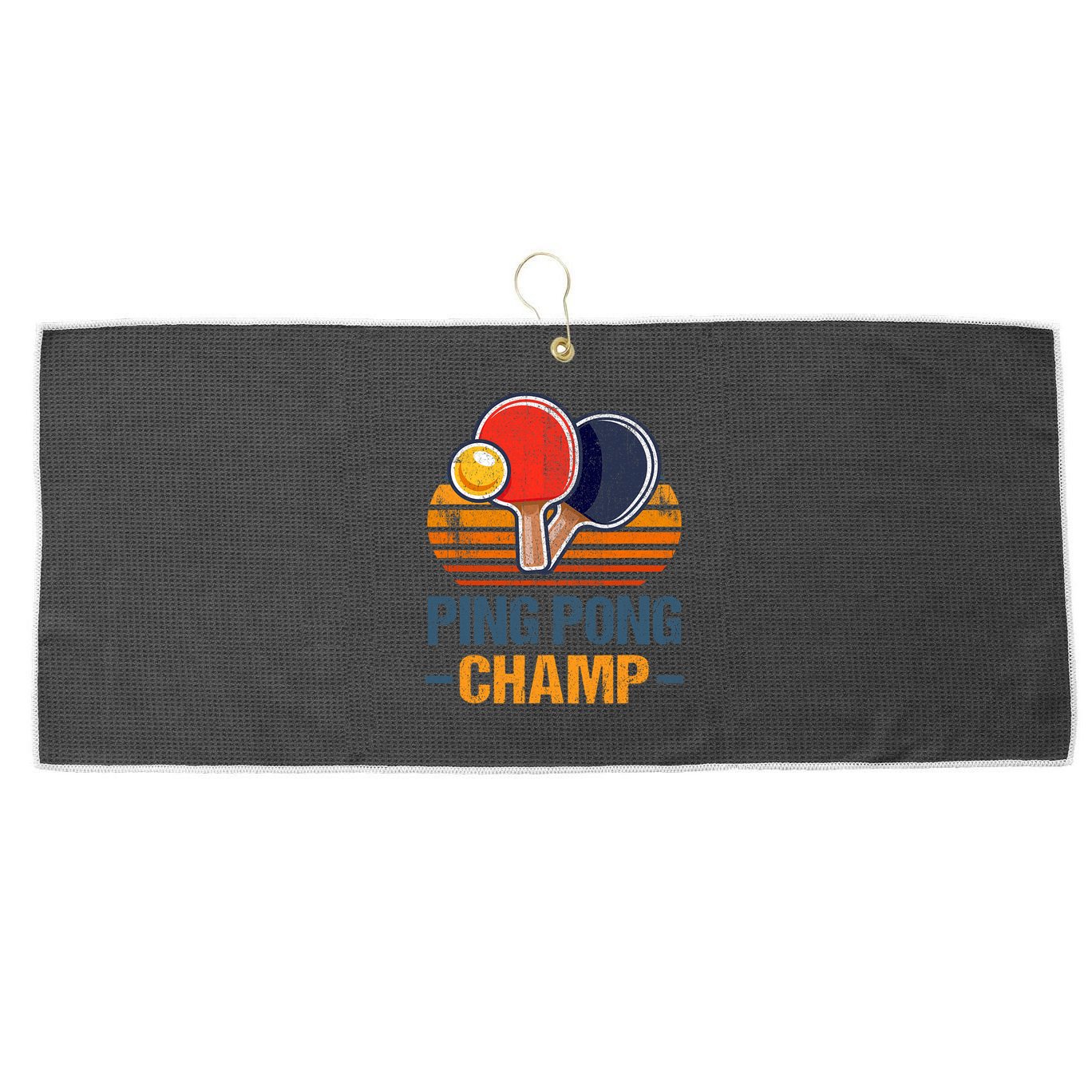Ping Pong Champ Table Tennis Player Athlete Coach Champion Large Microfiber Waffle Golf Towel