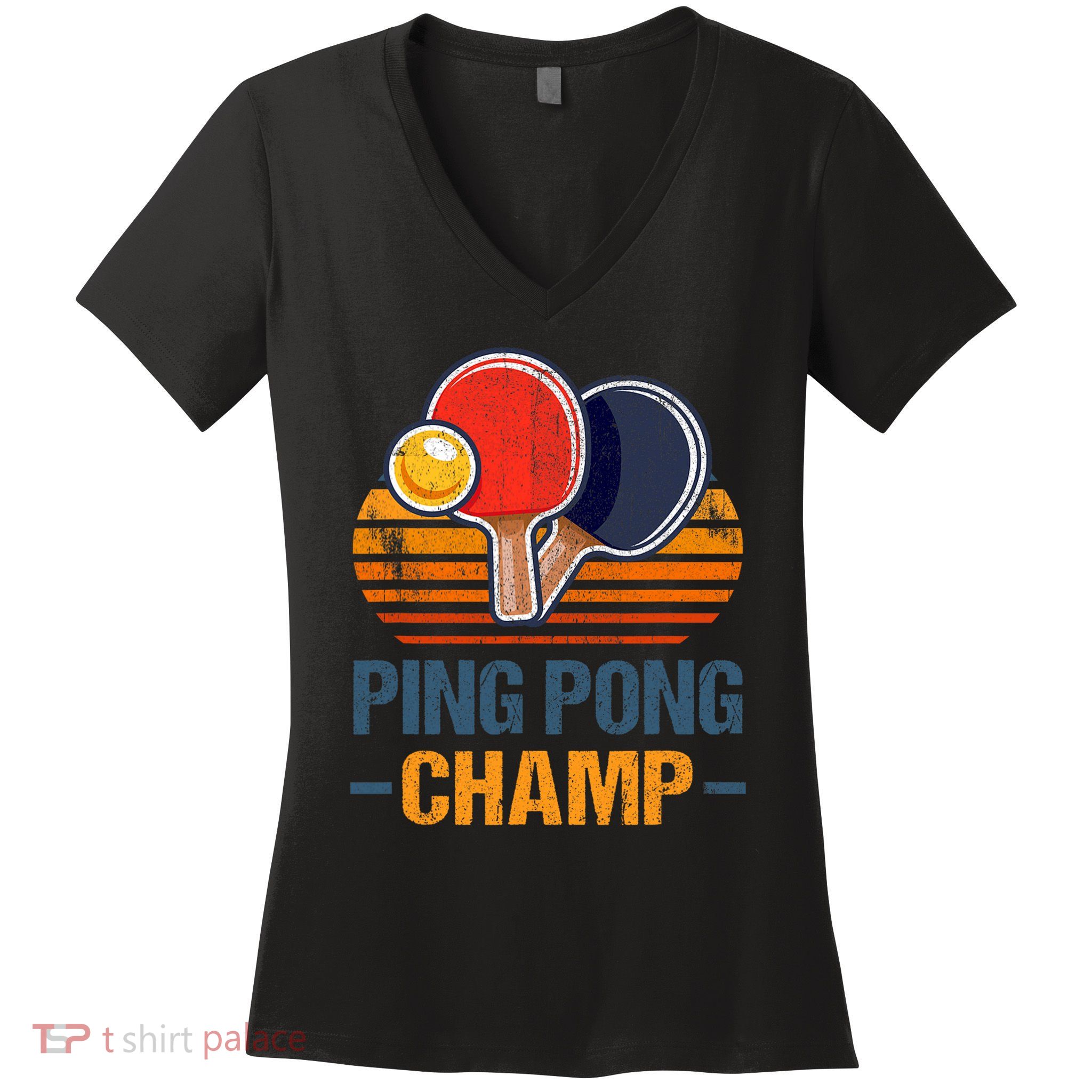 Ping Pong Champ Table Tennis Player Athlete Coach Champion Women's V-Neck T-Shirt