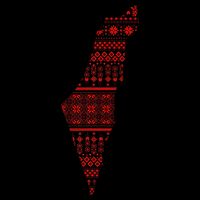 Palestine Palestinian Cross Stitch Map Cooling Performance Crew T-Shirt