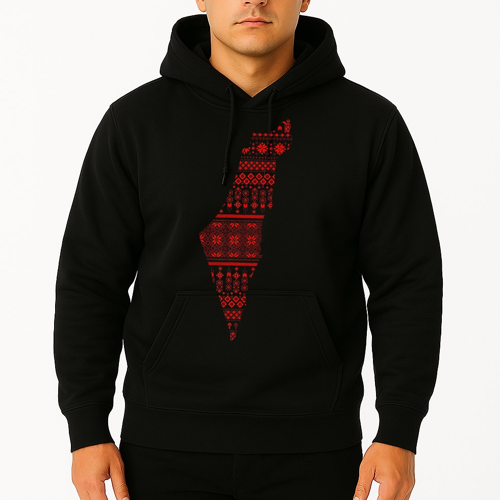 Palestine Palestinian Cross Stitch Map Hoodie
