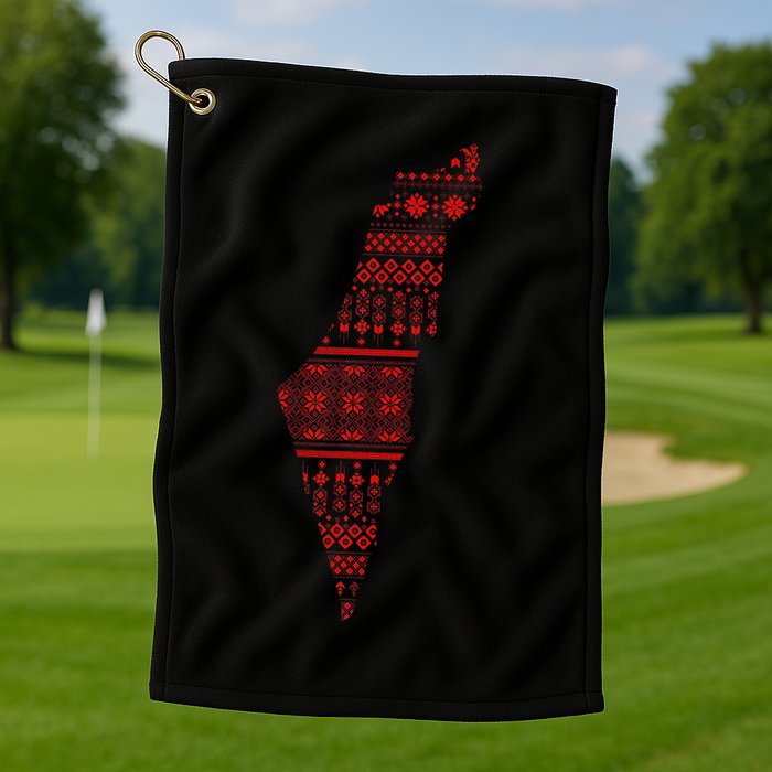 Palestine Palestinian Cross Stitch Map Golf Towel