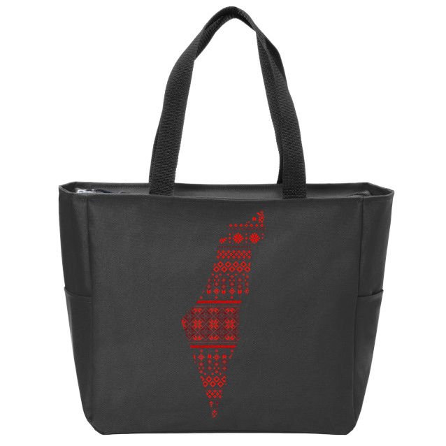 Palestine Palestinian Cross Stitch Map Zip Tote Bag