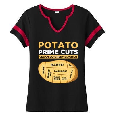 Potato Prime Cuts Vegan Vegetarian Ladies Halftime Notch Neck Tee