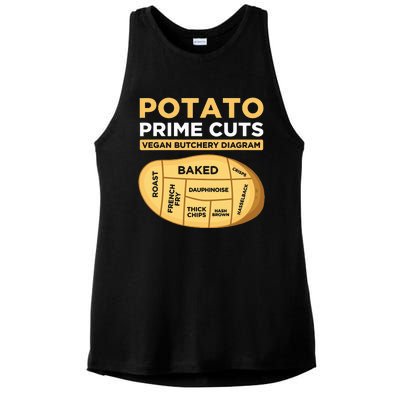 Potato Prime Cuts Vegan Vegetarian Ladies PosiCharge Tri-Blend Wicking Tank