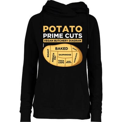 Potato Prime Cuts Vegan Vegetarian Womens Funnel Neck Pullover Hood