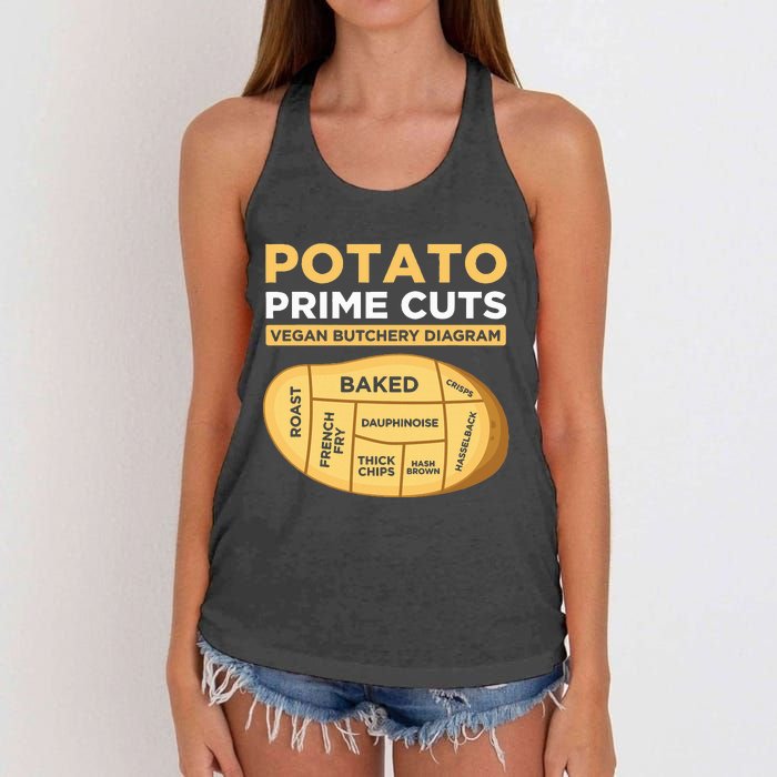 Potato Prime Cuts Vegan Vegetarian Women's Knotted Racerback Tank