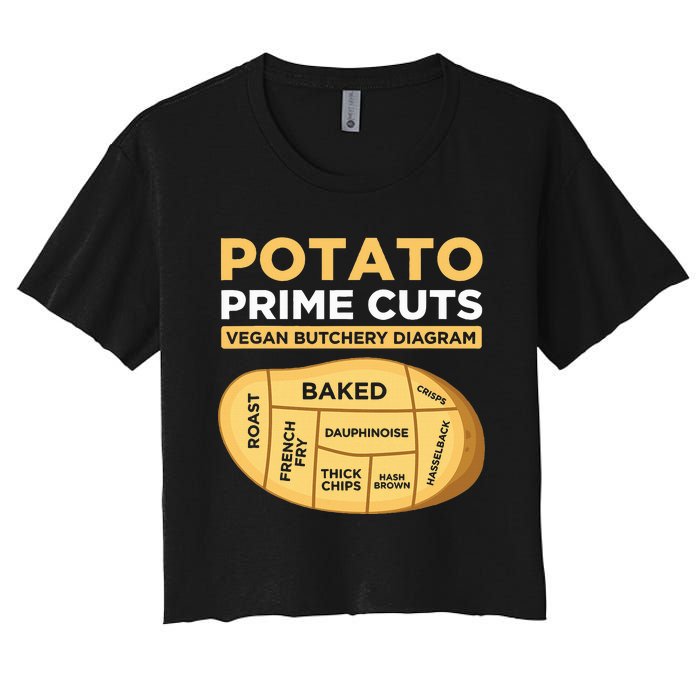 Potato Prime Cuts Vegan Vegetarian Women's Crop Top Tee