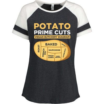 Potato Prime Cuts Vegan Vegetarian Enza Ladies Jersey Colorblock Tee