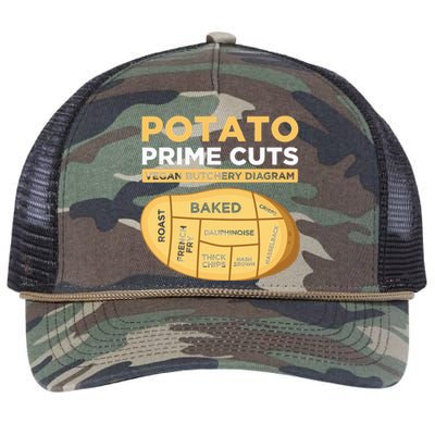 Potato Prime Cuts Vegan Vegetarian Retro Rope Trucker Hat Cap