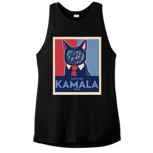 Politically Purrfect Cats For Kamala Harris 2024 President Gift Ladies PosiCharge Tri-Blend Wicking Tank