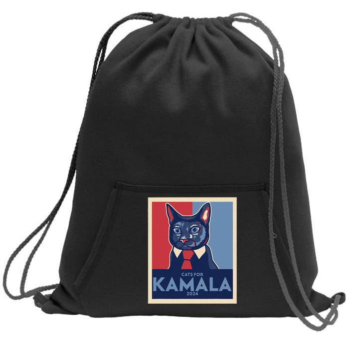 Politically Purrfect Cats For Kamala Harris 2024 President Gift Sweatshirt Cinch Pack Bag