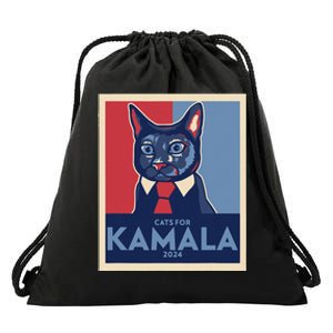 Politically Purrfect Cats For Kamala Harris 2024 President Gift Drawstring Bag