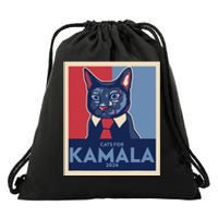 Politically Purrfect Cats For Kamala Harris 2024 President Gift Drawstring Bag