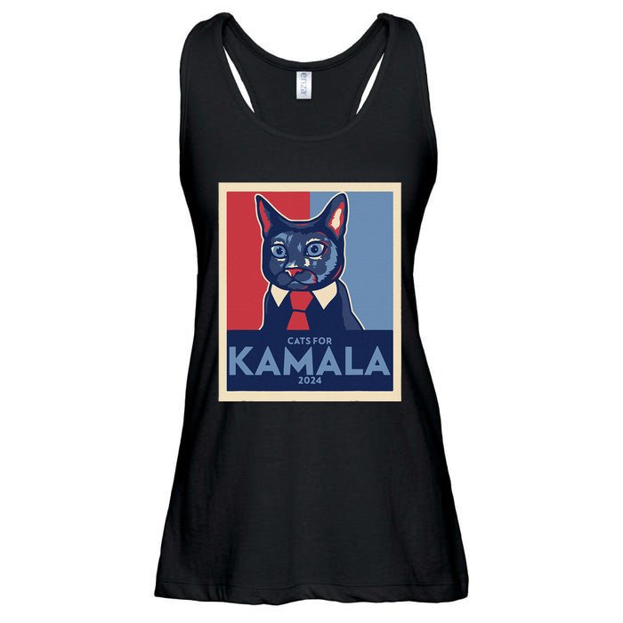 Politically Purrfect Cats For Kamala Harris 2024 President Gift Ladies Essential Flowy Tank